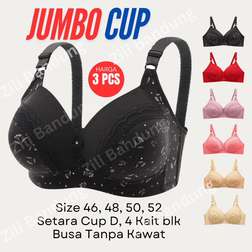 Bra BH Busa Tanpa Kawat JUMBO BIG CUP SIZE 46 - 52