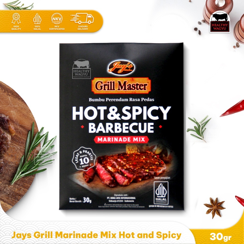

Jay'S Grill Master Hot Spicy Barbeque Marinade Mix 30gr Healthy Wagyu