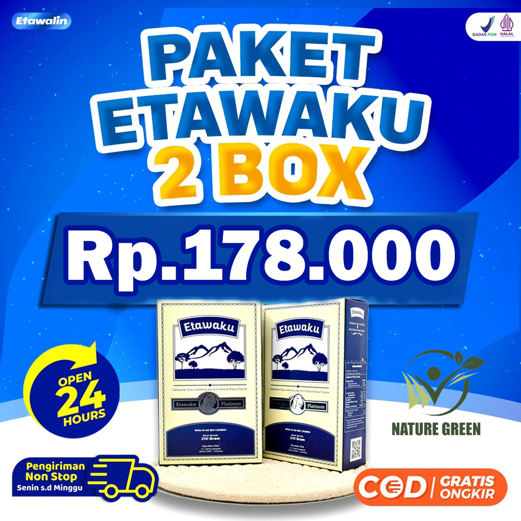 

Paket 2 Box Etawaku Platinum : Susu Kambing Etawa & Krimer Nabati Atasi Masalah Pernafasan Isi 200gr