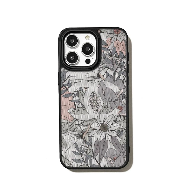 case casing LUXURY BRAND CHANEL FLORAL LOGO STYLE FOR IPHONE 13 14 15 16 PRO MAX PROMAX 13pro 14pro 