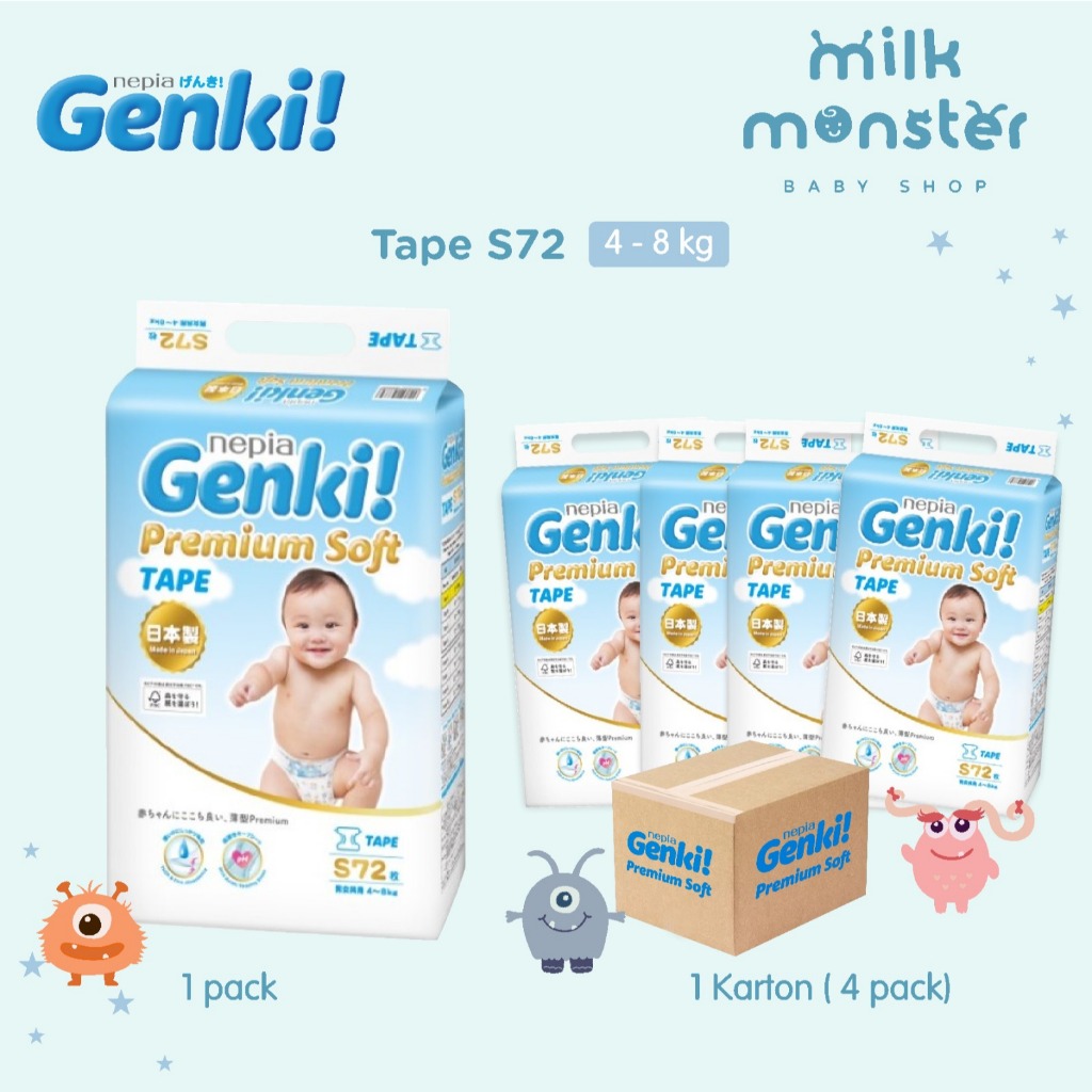 Nepia Genki Tape S72 / Popok Genki Nepia sekali pakai