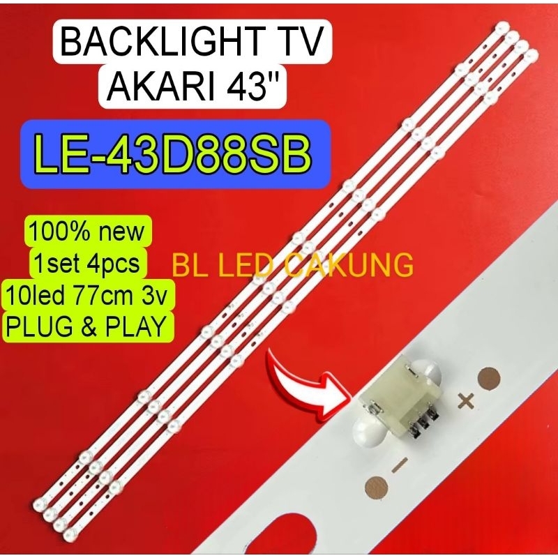 LAMPU LED BACKLIGHT BL TV AKARI 43D88SB LE-43D88SB
