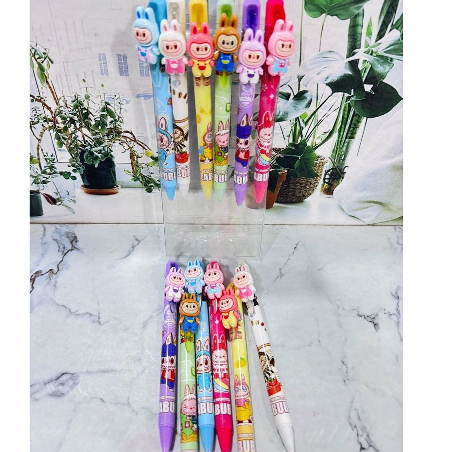 

(12pc) pen bisa hapus/pen gel hapus/erasable pen/pen hapus lucu fancy LABUBU