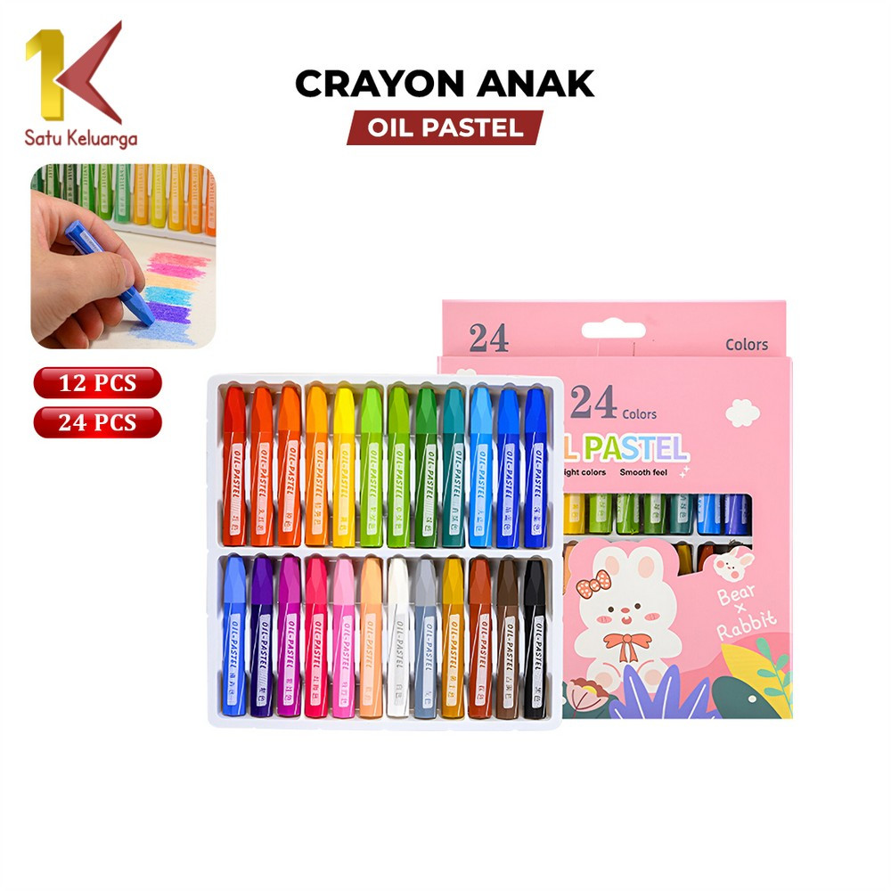 

Satu Keluarga Crayon Oil Pastel Isi 12 dan 24 Warna A99 Set Krayon Kartun Perlengkapan Mewarnai Anak