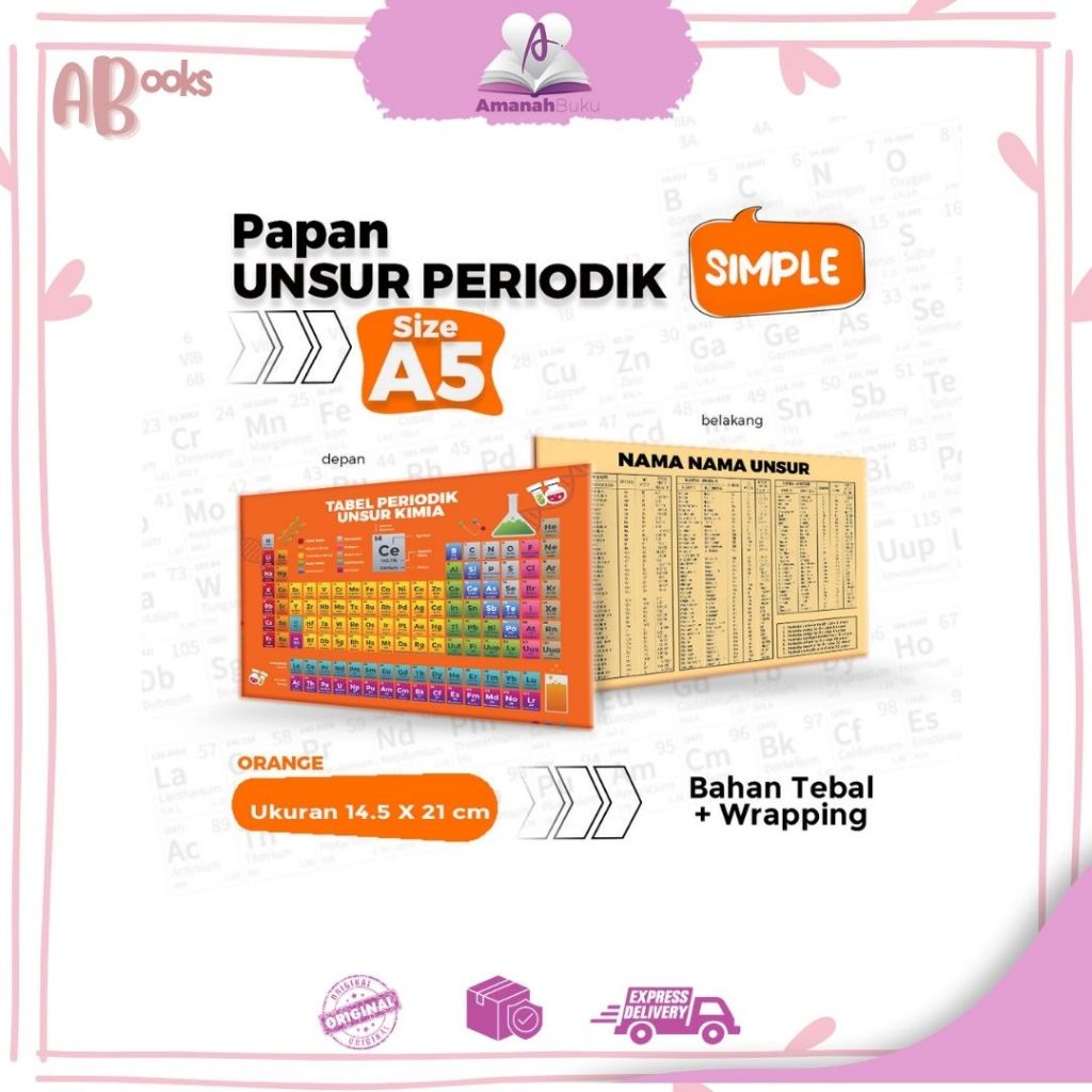 

PAPAN TABEL PERIODIK UNSUR KIMIA PRAKTIS (Orange)