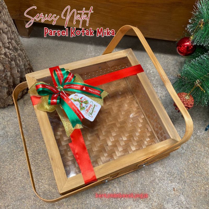 SERIES NATAL | PARSEL KOTAK MIKA PITA | hantaran makanan hampers bingkisan rantang bambu kotak bambu