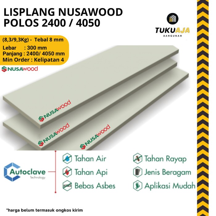 HANYA PENGIRIMAN JABODETABEK - Nusawood Plank Polos 4050x300X8mm - LisPlank Woodplank
