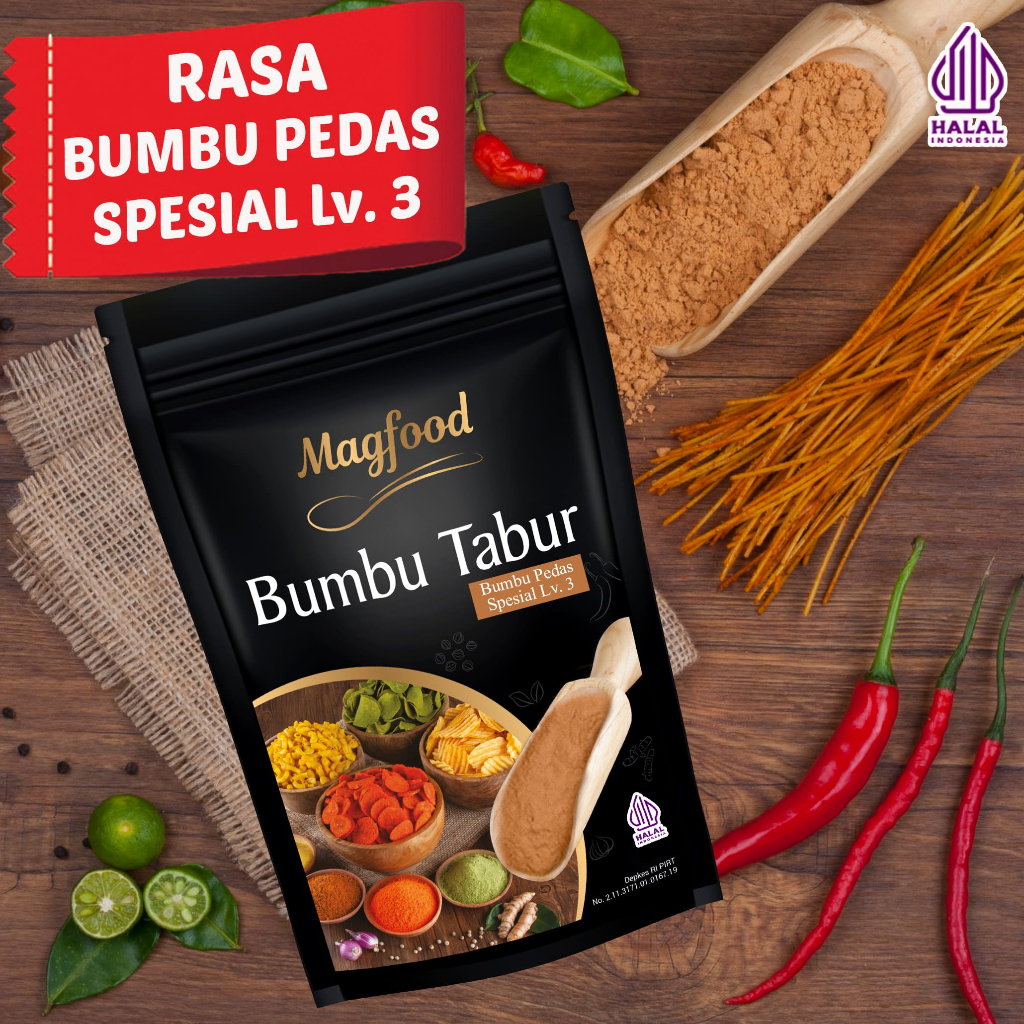 

Magfood Bumbu Tabur Pedas Spesial Level 3-10 kemasan 100 gram