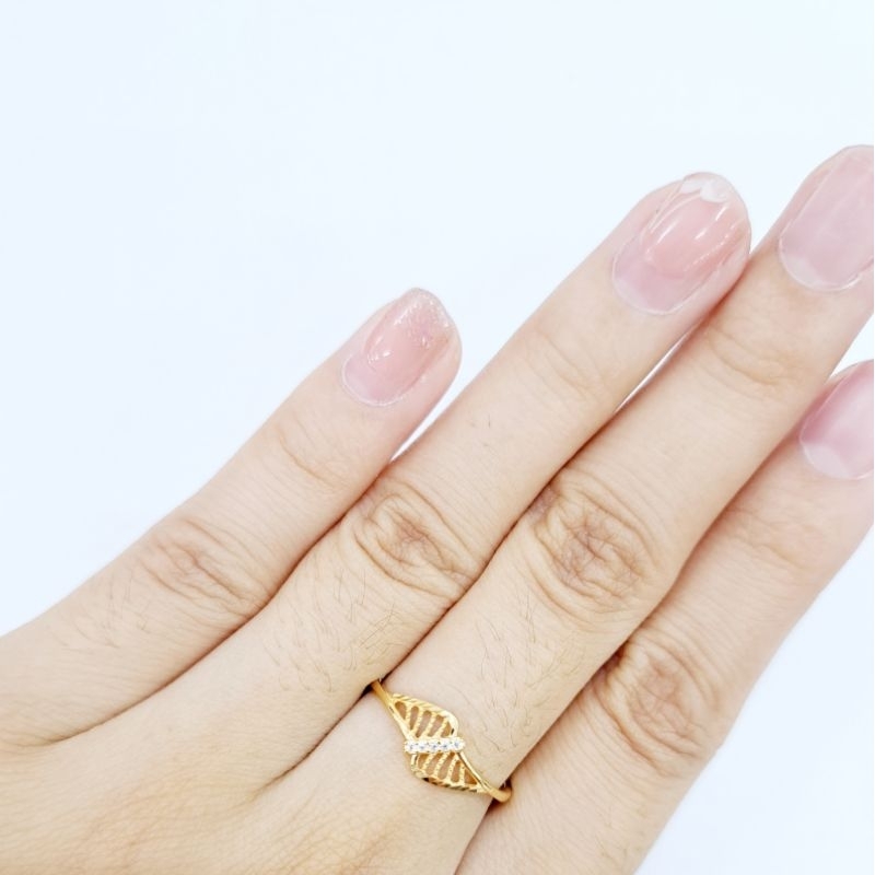 Dewi Ponorogo CINCIN VARIASI MATA Emas Asli Kadar 8k/375% Yellow Gold