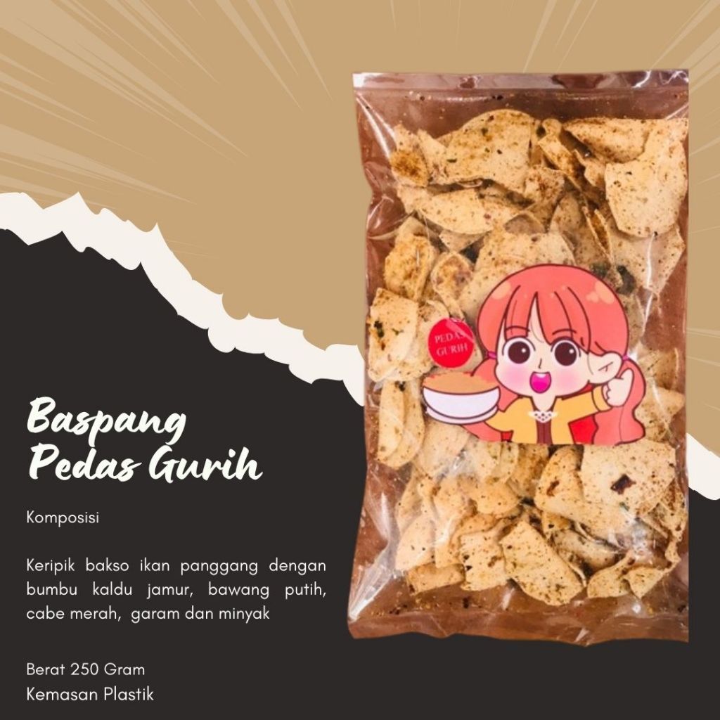 

Keripik Bakso Ikan Panggang (BASPANG) - Pedas Gurih