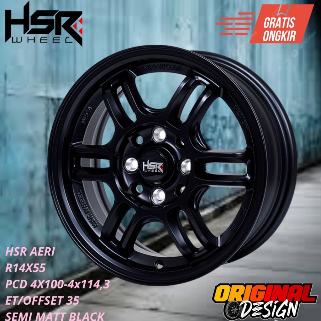 Velg mobil ring 14 pelek HSR AERI R14 Untuk IGNIS , AGYA , AYLA , CARRY