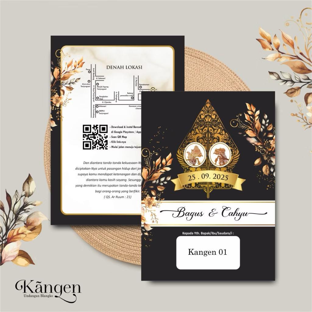 UNDANGAN PERNIKAHAN BLANKO KASIH DESAIN SIMPLE ELEGAN - UNDANGAN NIKAH MURAH