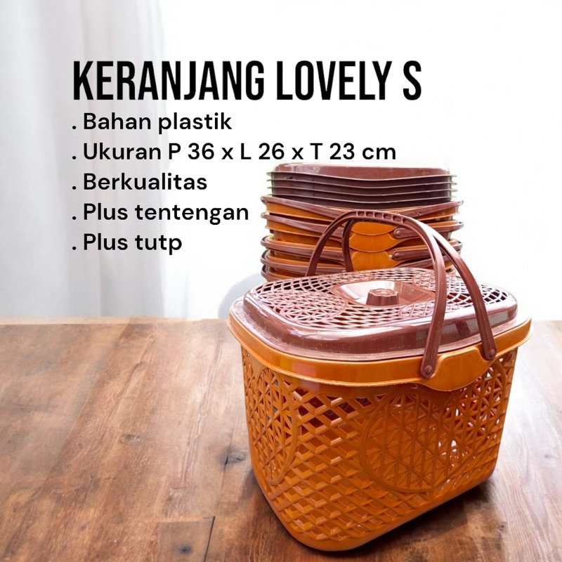 (Isi 6pcs) Keranjang parcel tutup lovely ukuran S - Keranjang tentangan plastik capucino