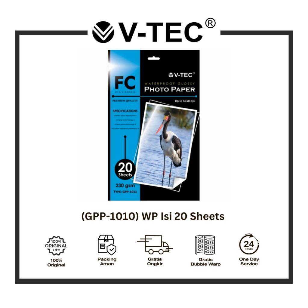 

KERTAS FOTO GLOSSY V-TEC PHOTO PAPER GPP-1011 230GSM ISI 20 LEMBAR UKURAN FOLIO