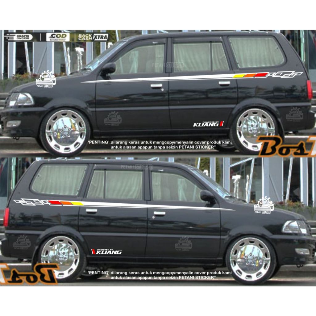 Sticker stiker mobil toyota kijang KAPSUL KIJANG SUPER KIJANG KRISTA stiker list body samping terbar