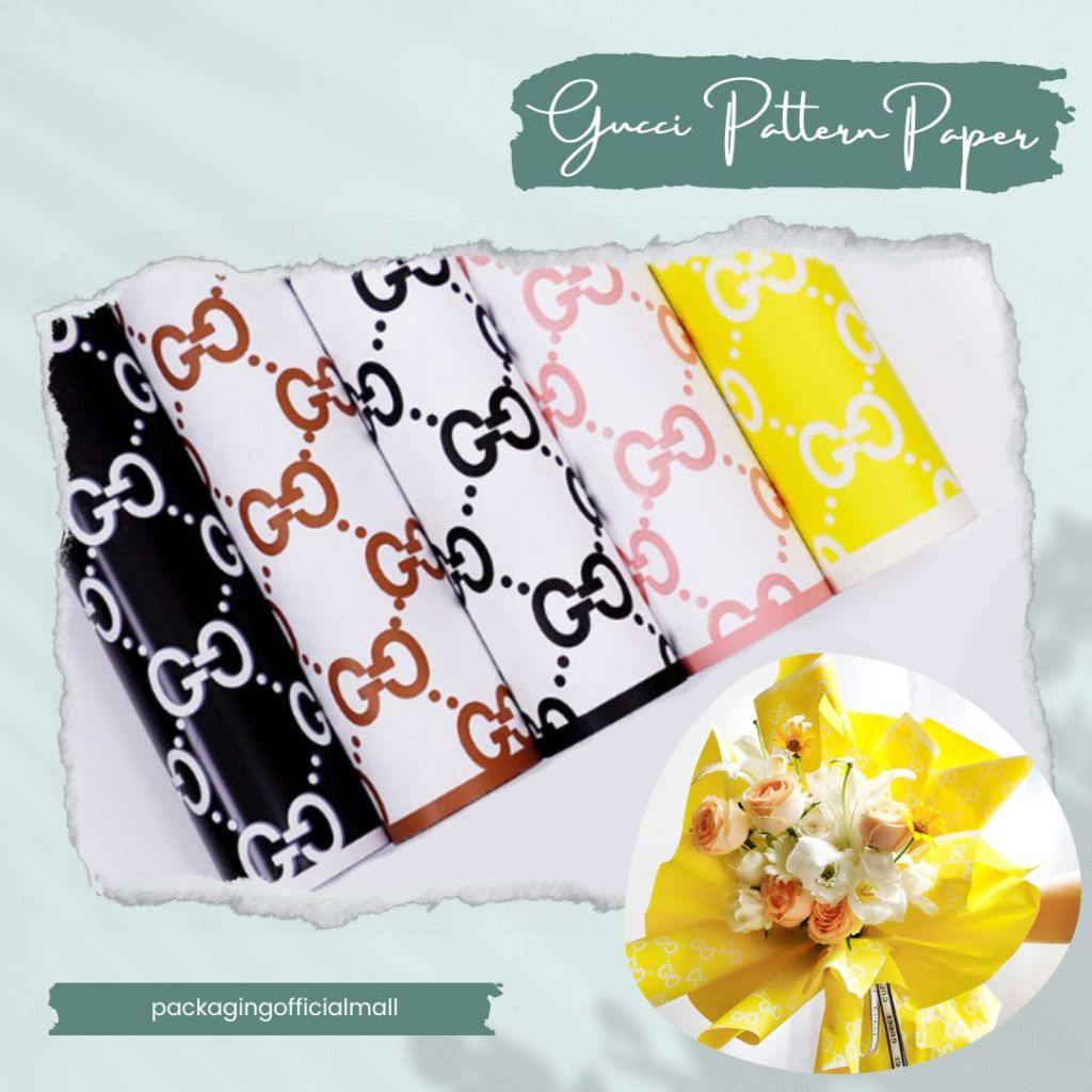 

GUCCI PATTERN PAPER / CELLOPHANE / FLORIST PAPER / KERTAS BUKET BUNGA / WRAPPING WRAPPER