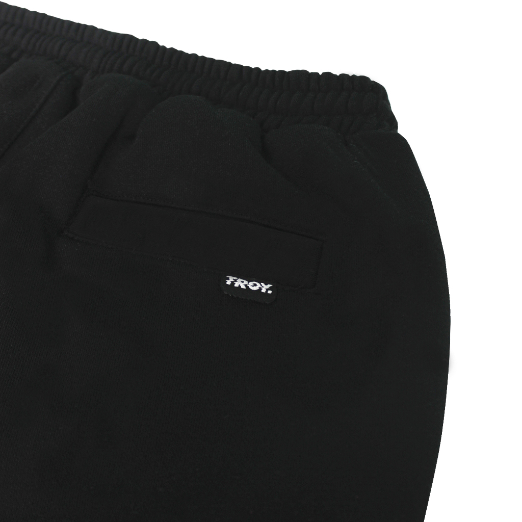 Troy Company Boardshort Fleece Black Gloom - Celana Pendek Pria Hitam PTN 2645