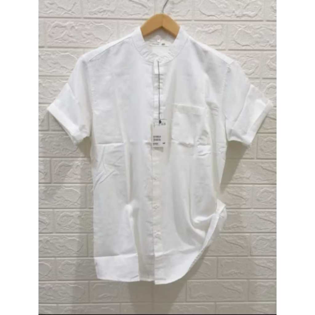 kemeja kerah shanghai pria hm kemeja lengan pendek ukuran jumbo pria kemeja casual pria dewasa