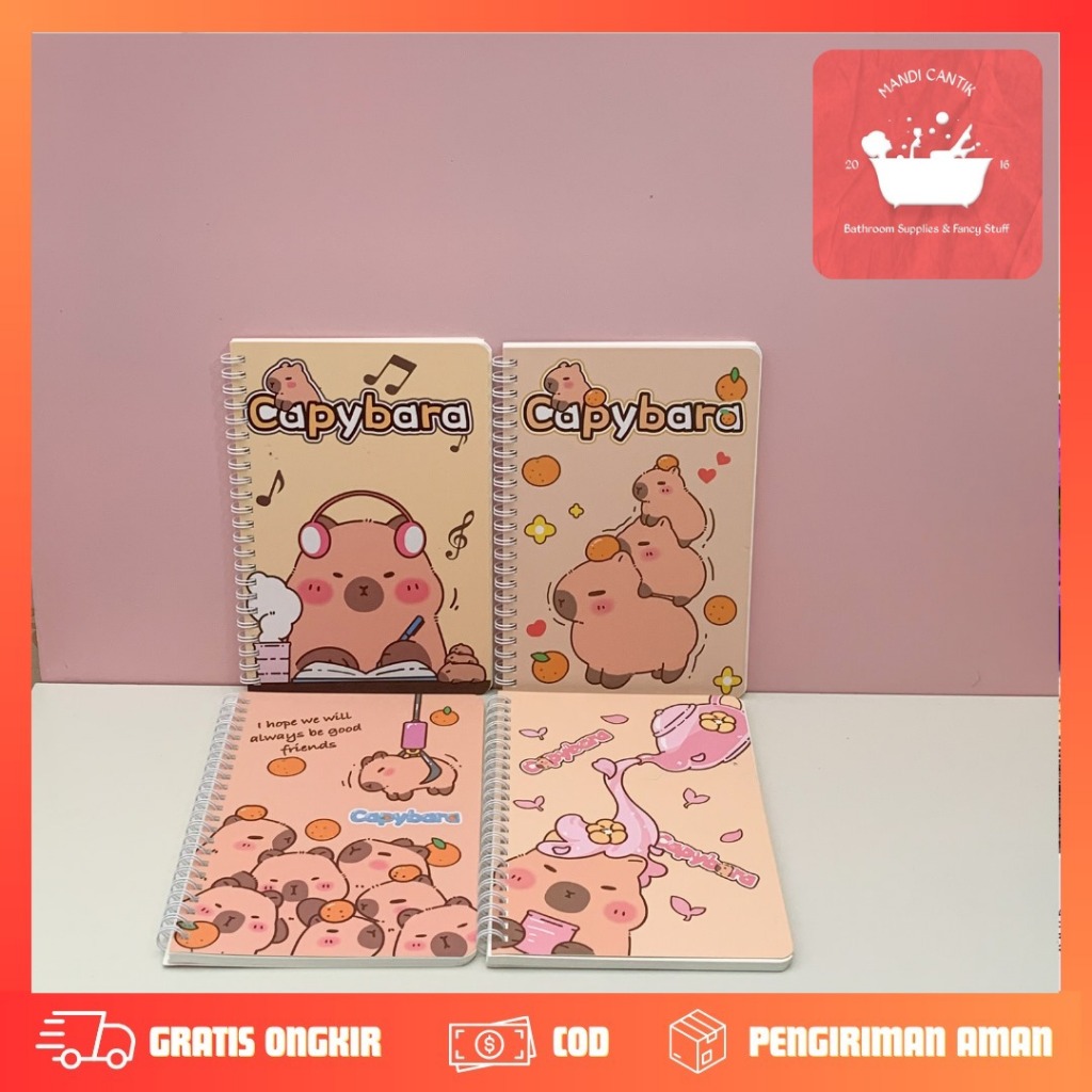 BUKU BINDER SPIRAL A5 CAPYBARA BK-1572 KERTAS BERWARNA CAPPYBARA CAPIBARA BAGUS NOTEBOOK TERJANGKAU 