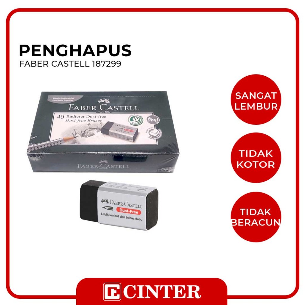 

FABER CASTELL - PENGHAPUS / SETIP / KARET KOREKSI / ERASER FC DUST FREE SMALL BLACK187299