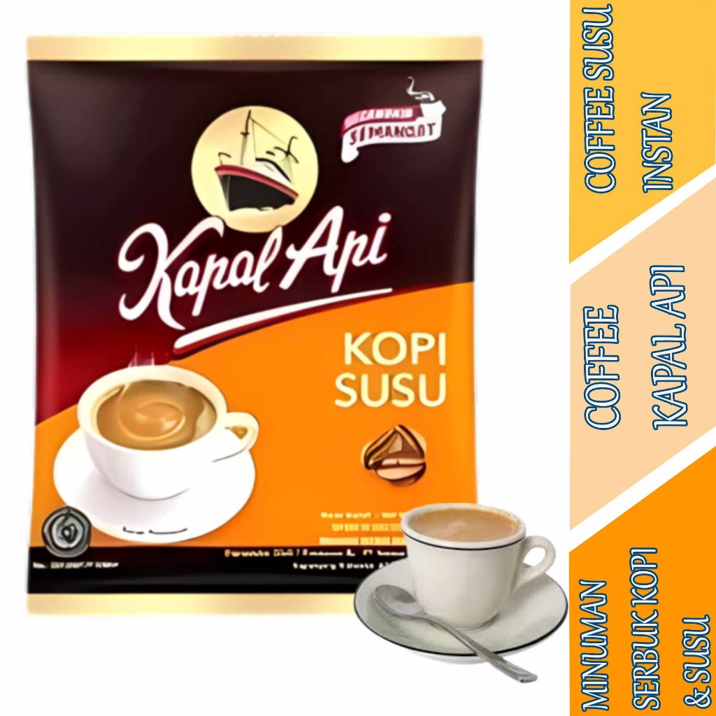 

Coffee Susu Instan - Kapal Api - Minuman Serbuk Kopi & Susu - 1 Renceng Isi 10pcs