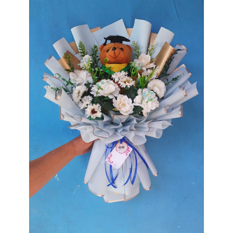 Buket Bunga Boneka Wisuda Jumbo Free Selempang Nama By Bucket Custom RR Banjarmasin
