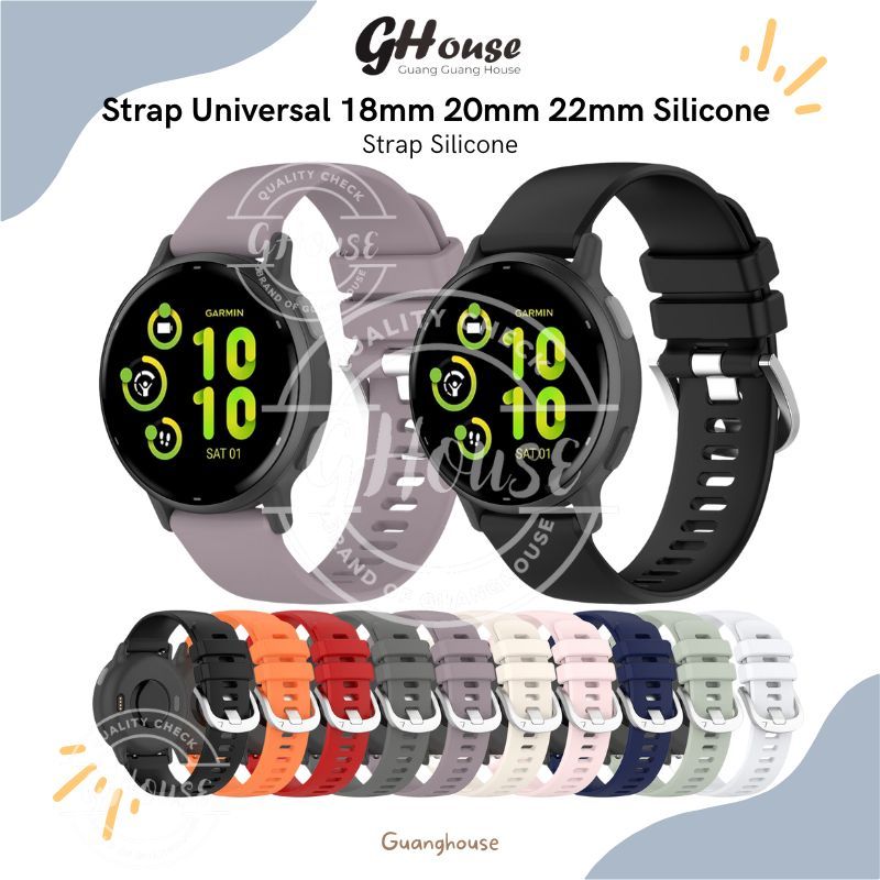 Strap Universal 18mm 20mm 22mm Silicone Strap 22mm Strap 20mm Strap 18mm Tali Jam Universal Bahan Si