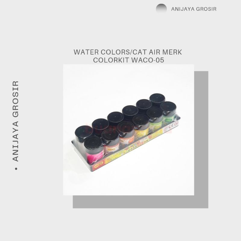 

WATER COLORS/CAT AIR MEREK COLOKIT WAC0-05 1SET ISI 12 WARNA KUALITAS TERBAIK Stationery