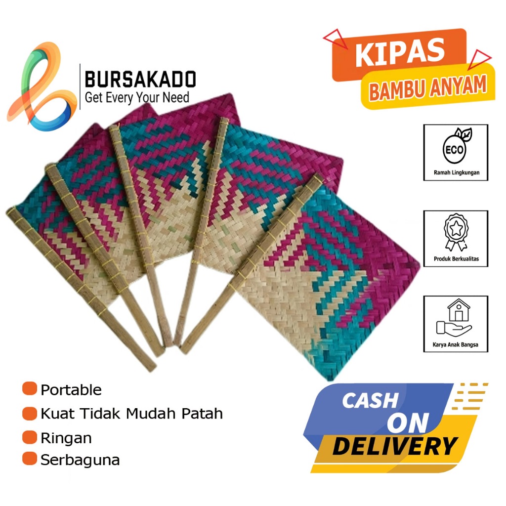 Kipas Bambu Anyaman Kipas Sate manual Kipas Bambu Warna Anyaman Kipas Tangan