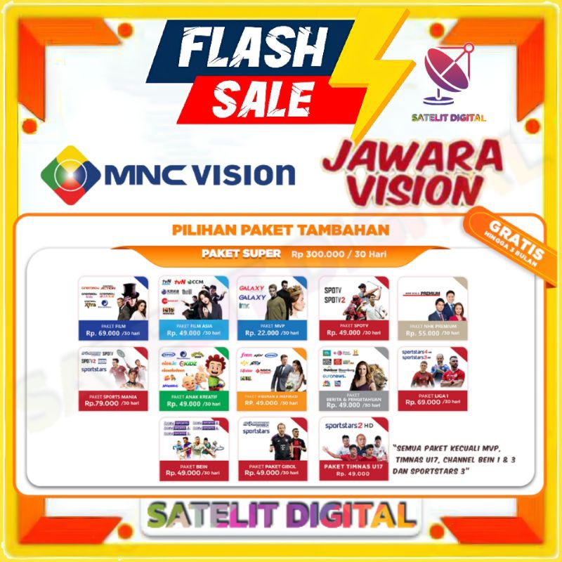 Paket Lengkap 1 Bulan Jawara Vision | Mnc Vision