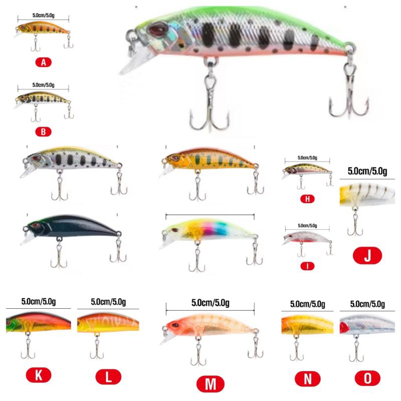 MINNOW 5cm berat 5g | minnow ultralight 5gram | lure minnow 5cm | lure hampala
