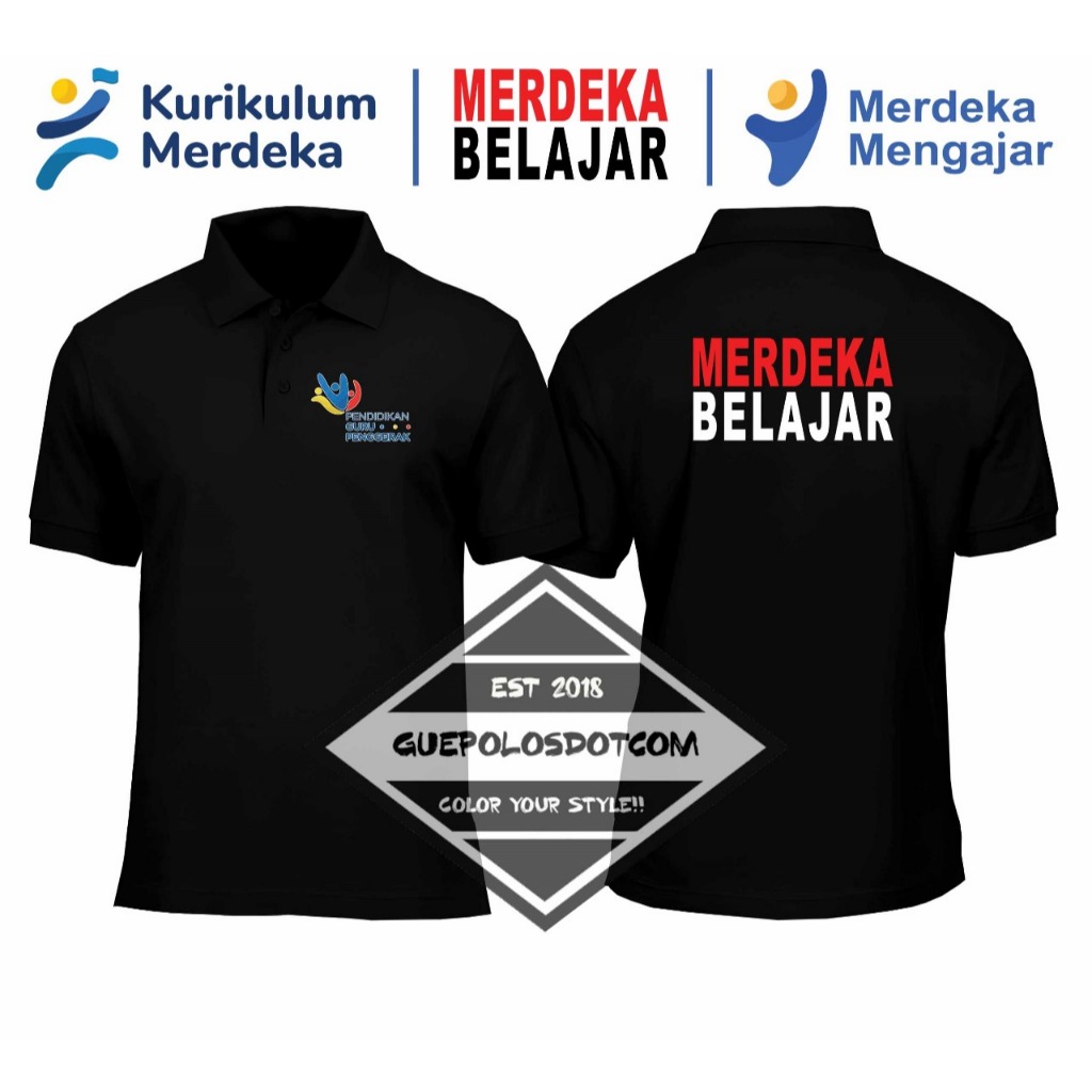 POLO SHIRT MERDEKA BELAJAR LOGO PGP - BAJU MERDEKA BELAJAR LOGO PENDIDIKAN GURU PENGGERAK - POLO BER