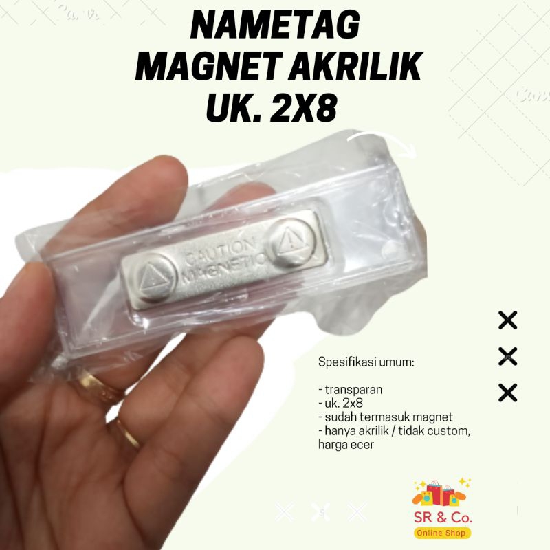 

PO KEMAS, READY nametag magnet transparan 2x8