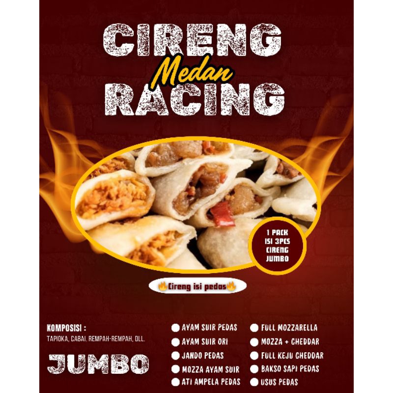 

CIRENG ISI JUMBO ISI 3PCS CIRENG JUMBO / CIRENG AYAM SUIR JUMBO / CIRENG ISI PEDAS JUMBO / CIRENG MERCON JUMBO / CIRENG ISI JANDO JUMBO / CIRENG ISI BAKSO JUMBO / CIRENG ISI SOSIS JUMBO / CIRENG ISI MEDAN / CIRENG MEDAN / CIRENG RACING MEDAN to