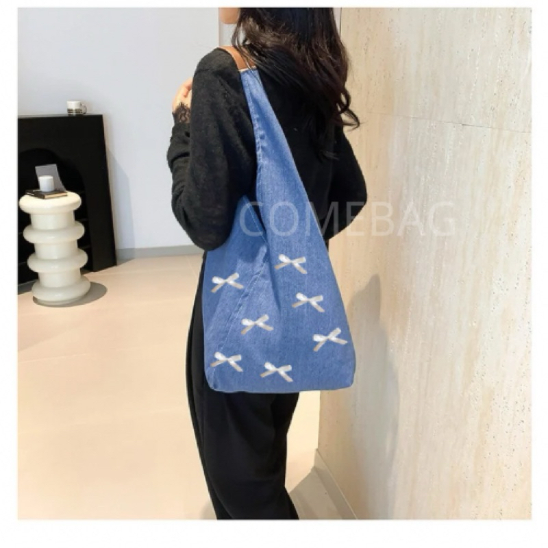 TAS BAHU JEANS COQUETTE/ TOTE BAG JEANS COQUETTE/ SHOULDER BAG JEANS COQUETTE/ TAS BAHU JEANS BESAR 