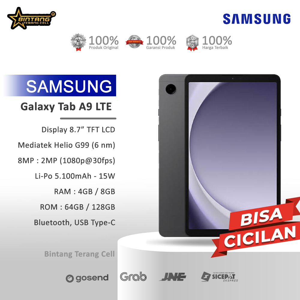 Samsung Tablet tab A9 LTE RAM 4/64GB - Tab A8 LTE RAM 4/128GB Garansi Resmi