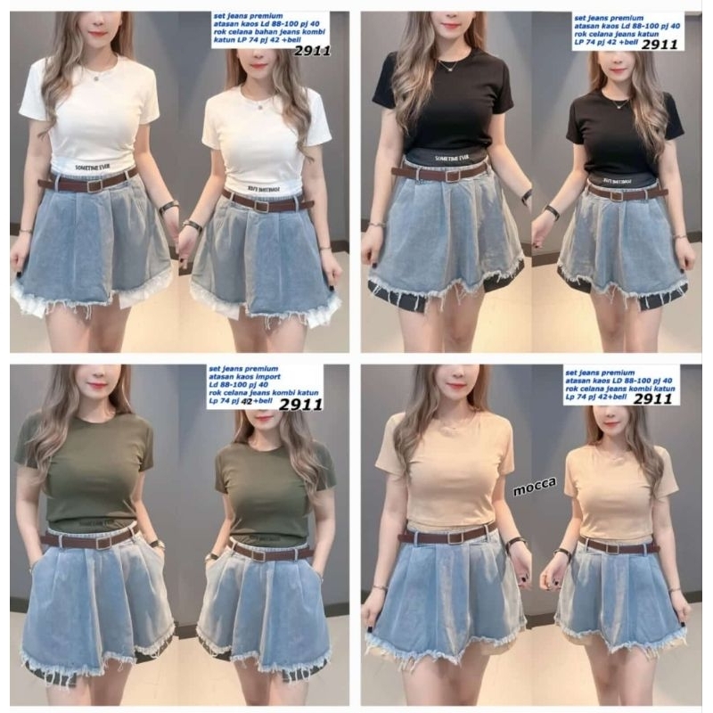 One Set Bangkok (Rok celana + Kaos)- 2911 YN