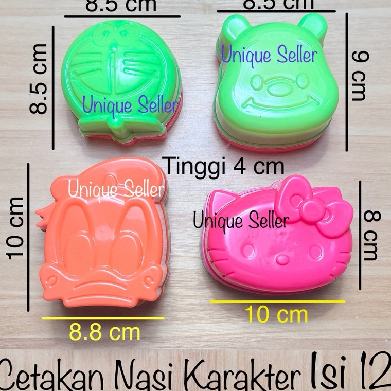 Pasti Hemat Isi12 Cetakan Nasi Bento Karakter Hello Kitty Doraemon Beruang Panda Donal Teddy Bear 95