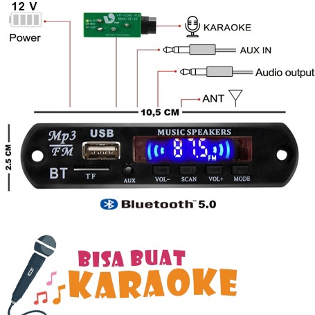 Modul Mp3 Bluetooth KARAOKE 12V