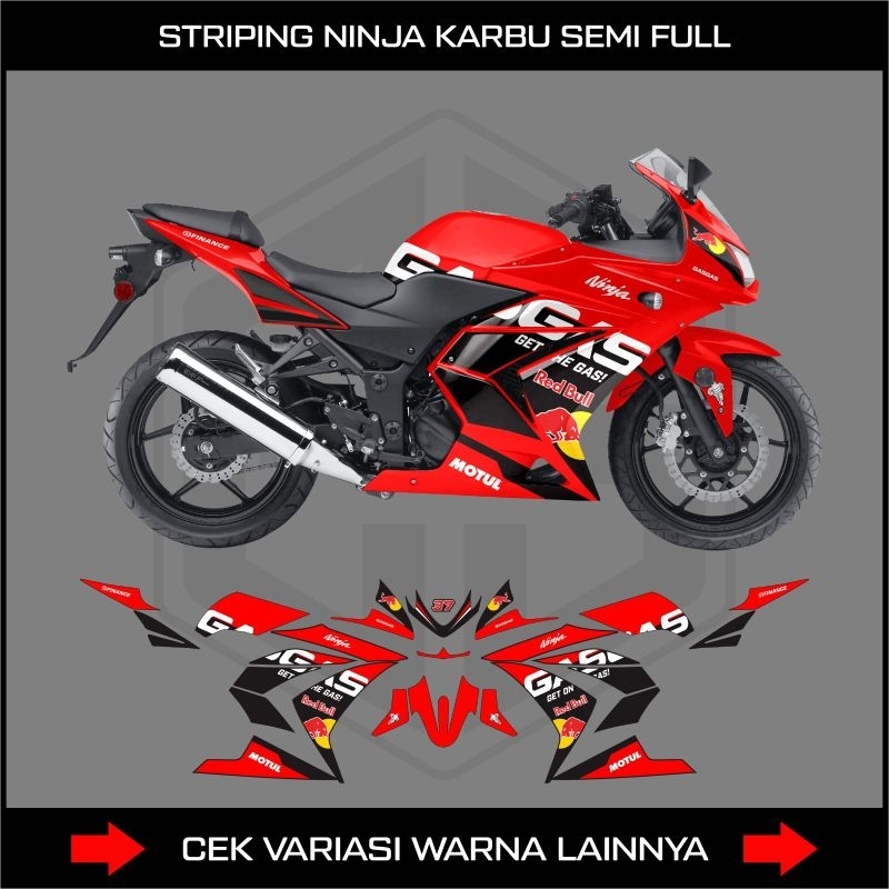 Striping Kawasaki Ninja 250 Karbu Gravis Gas Gas / Stiker Ninja Karbu 250 Semifull