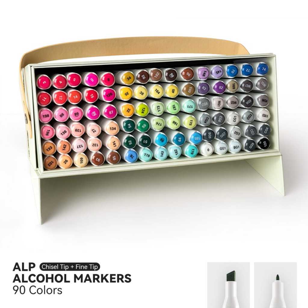 

ARRTX ALP Dual Tip Alcohol Marker Set With Box 90 Colors