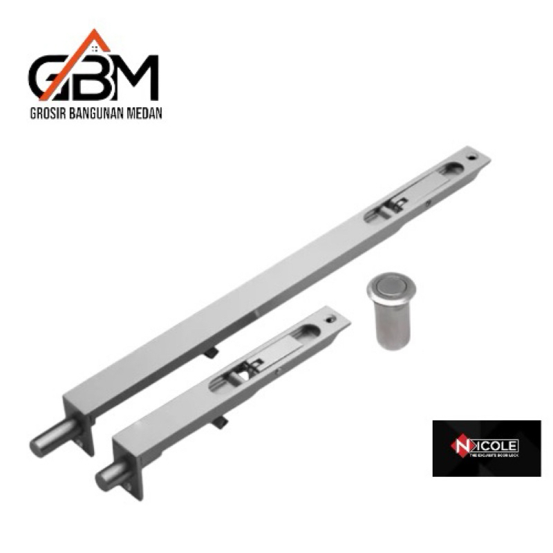 GRENDEL TANAM / GRENDEL PINTU BUKA DUA / KNOP PINTU + LUBANG DEBU / LUBANG GRENDEL TANAM TEBAL NICOL