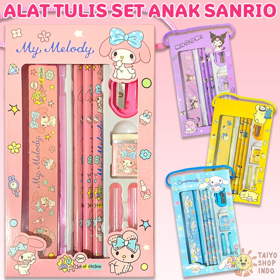 

Grosir Heboh TAIYO Alat Tulis Set Anak Sanrio Stationary Karakter Pensil Penghapus Rautan Penggaris Sekolah Kartun Perlengkapan