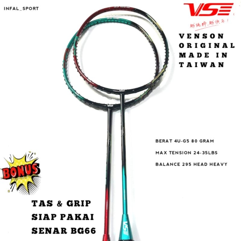 [ Raket Badminton Original Vse Tornado 9/ superspeed 35lbs