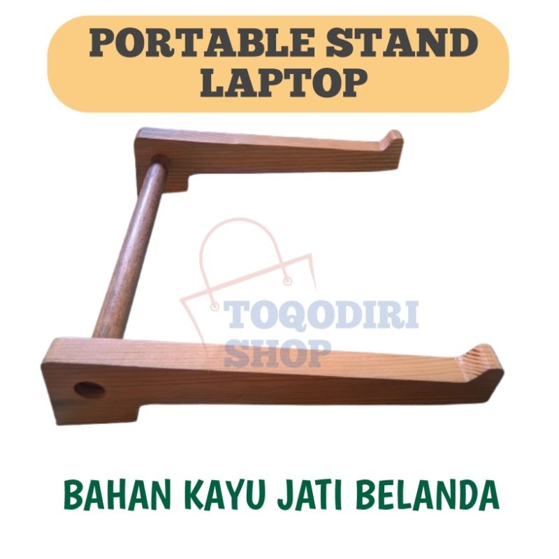 stand laptop portable alas laptop kayu jati