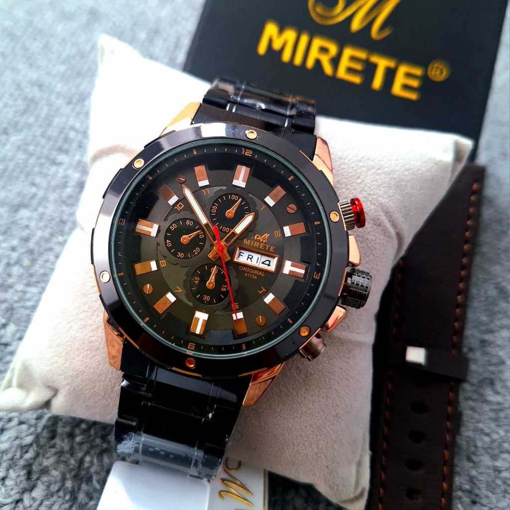 MIRETE SPORT  Jam Tangan Pria Original | Tahan Air | Strap Kulit Mirete