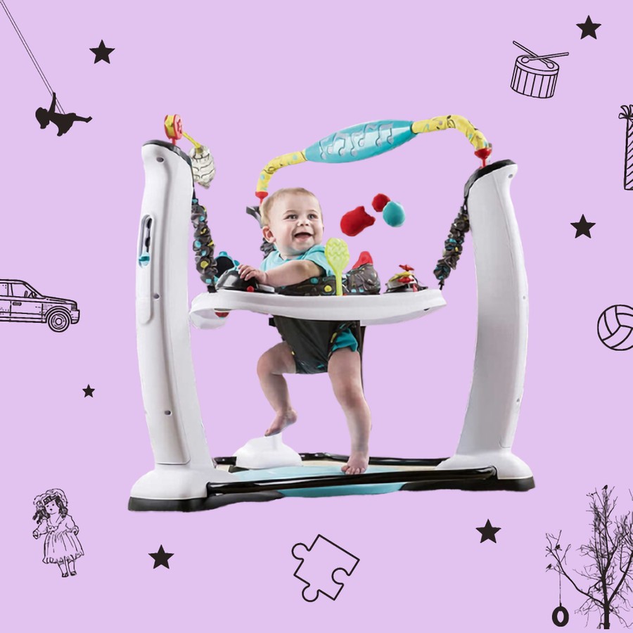 Sewa Evenflo Exersaucer Jump and Learn Jumperoo – Jam Session Blue