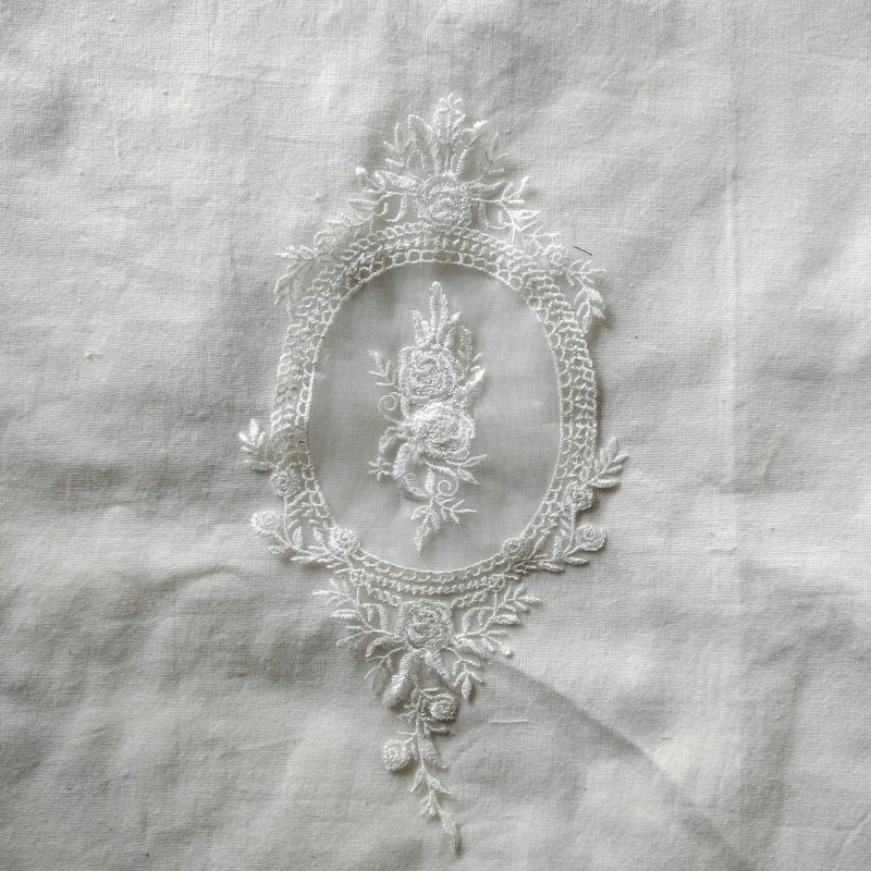 MIACHAN – uk 12x23cm, Bordir Tempel Aksesoris Fashion Elegan.Cocok untuk hijab, kebaya, dress, atau 