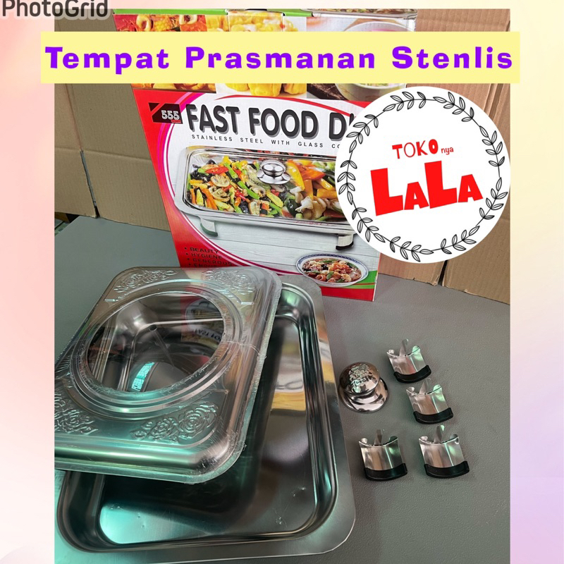 Tempat Prasmanan Stainless / Fast Food Dish 555 / Prasmanan Stenlis