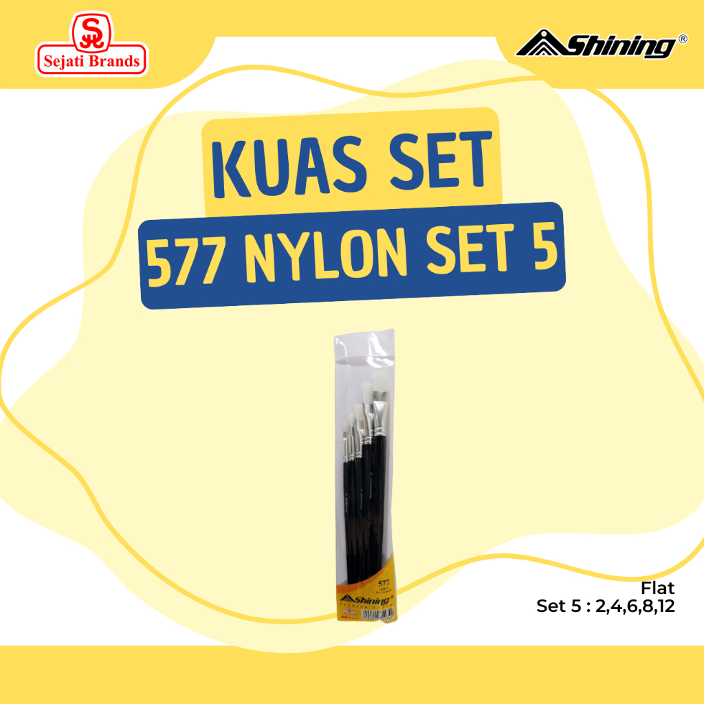 

SHINING Kuas Gambar/Lukis-Paint brush set 577 (set 5) no. 2,4,6,8,10